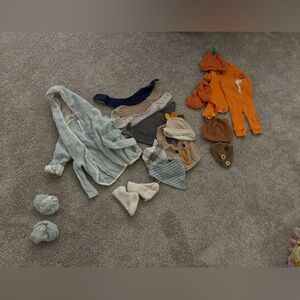 Newborn Lot of items including Pumpkin Halloween Costume